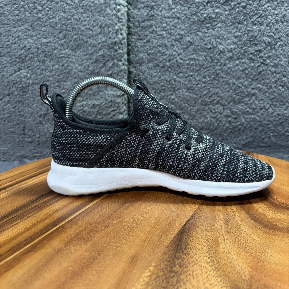 Adidas Cloudfoam Pure Womens Black White Knit Running Shoes DB0694 Size 6